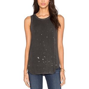PAIGE Georgina Tank, Vintage Black & Gunmetal Foil